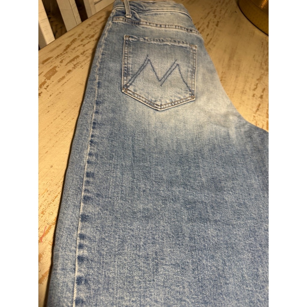 Mother Superior The Half-Pipe Ankle Fray Jeans I Confess Blue Wide Leg Size 31 - Picture 7 of 10